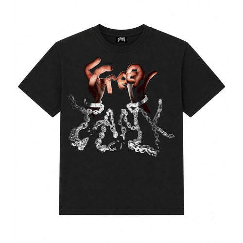Black t-shirt with graphic design