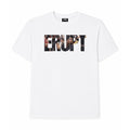 White t-shirt with 'ERUPT' graphic